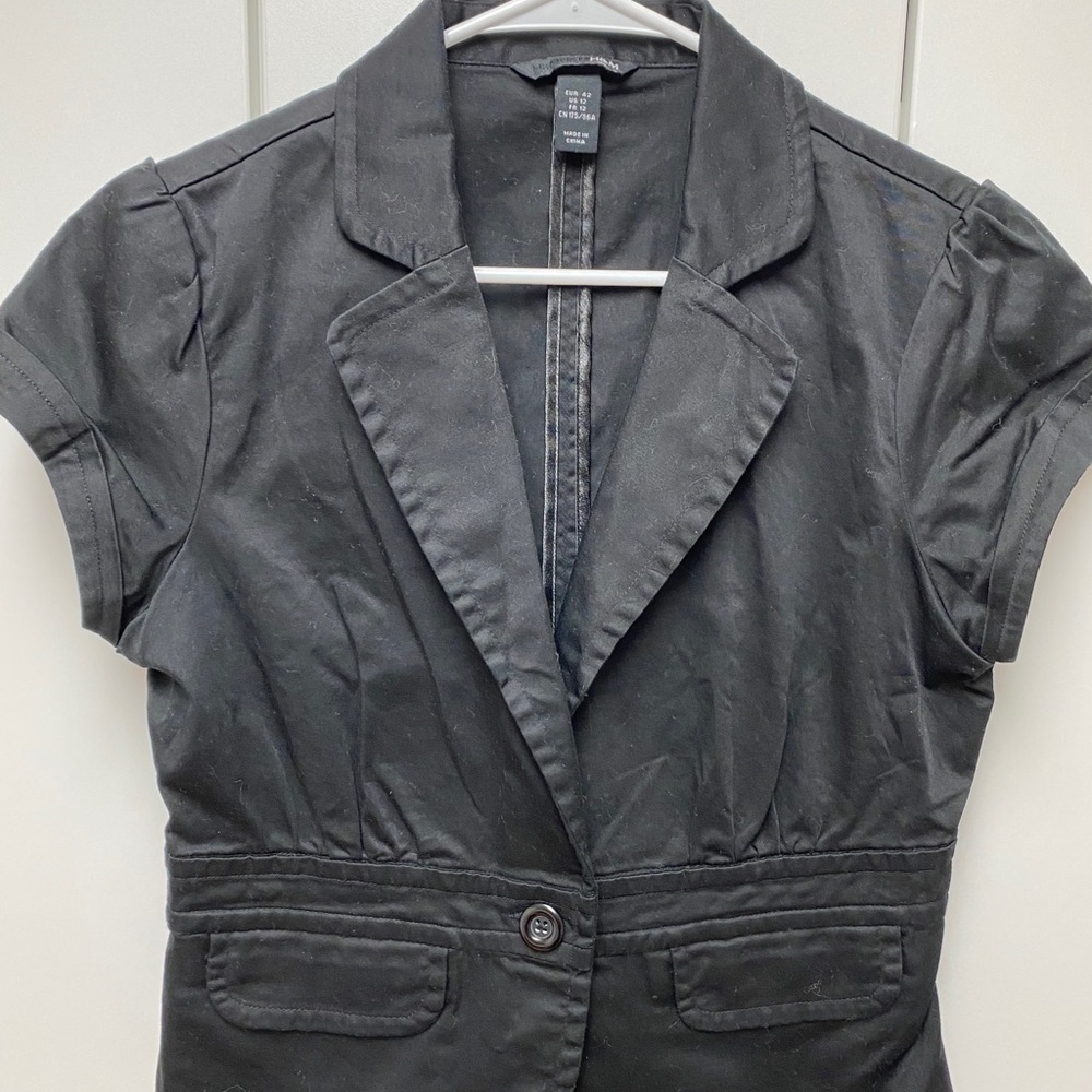 Black short sleeve H&M jacket, sz 12